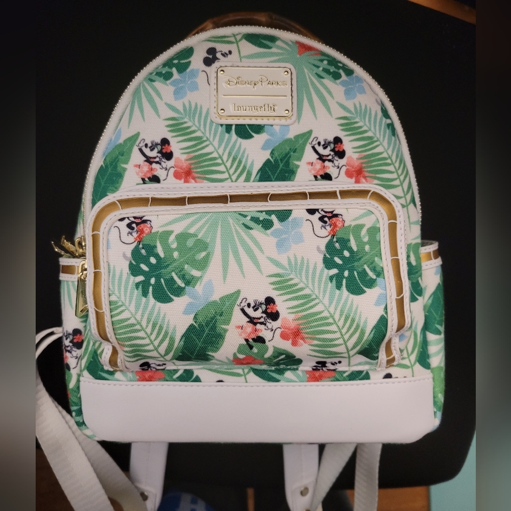 Disney Parks Loungefly Mickey and Minnie Tropical Mini Backpack